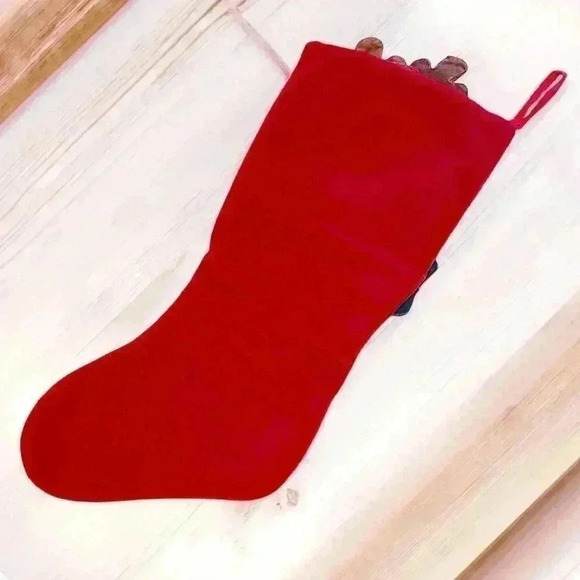 VTG 3D Prima Creations Dog Reindeer Ears Snowman Welcome Christmas Stocking - Picture 2 of 6